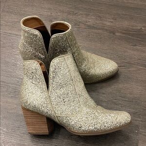 Glittery Gold Ankle Boots
